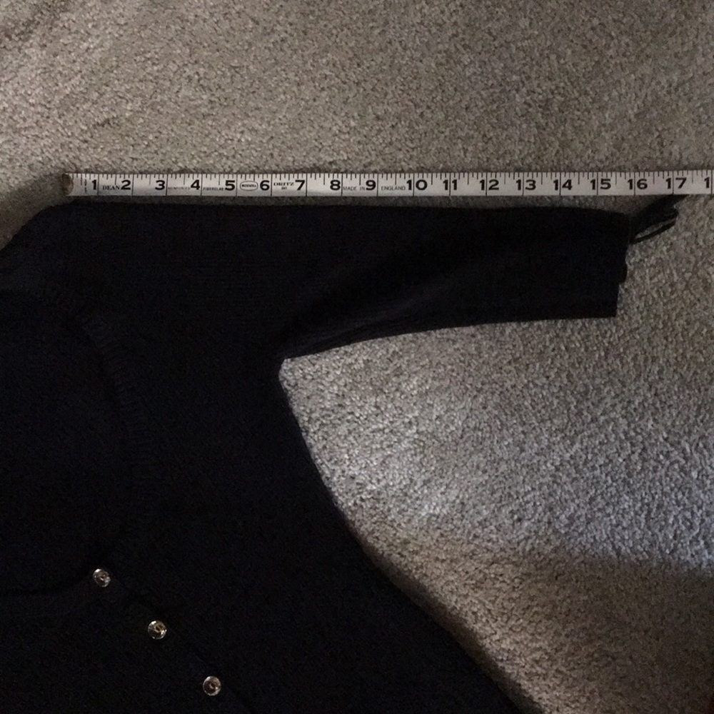 Guess Black Ribbed Button-Front Cardigan - Picture 6 of 6